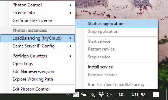 Start LoadBalancing from PhotonControl