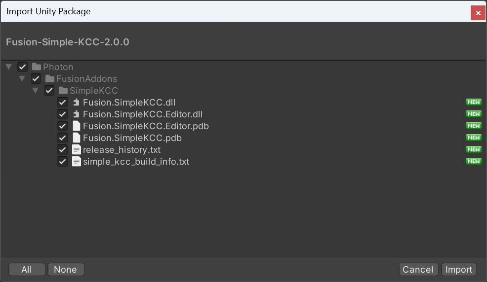 Import Simple KCC package