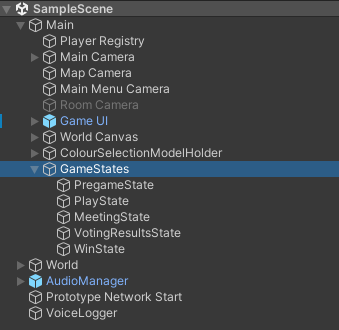 The GameState hierarchy in the project