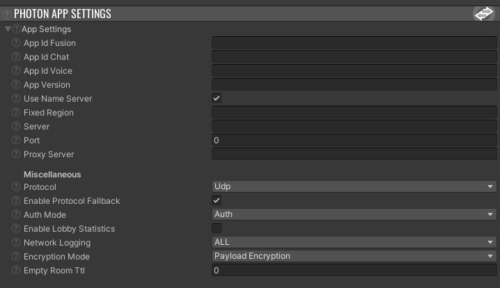 FusionAppSettings Asset