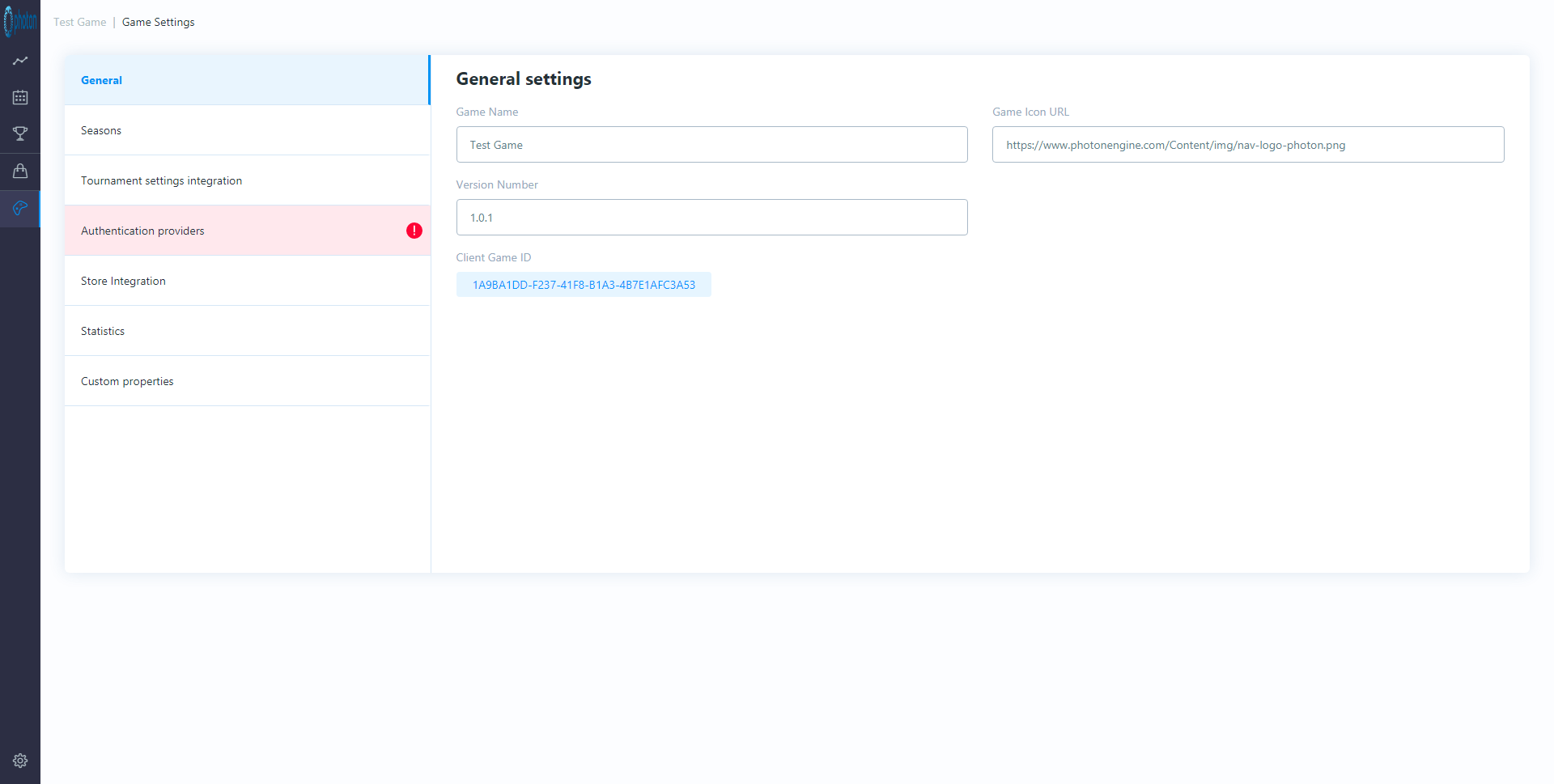 Dashboard game settings image