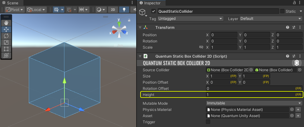 Adding Height to a Static Collider